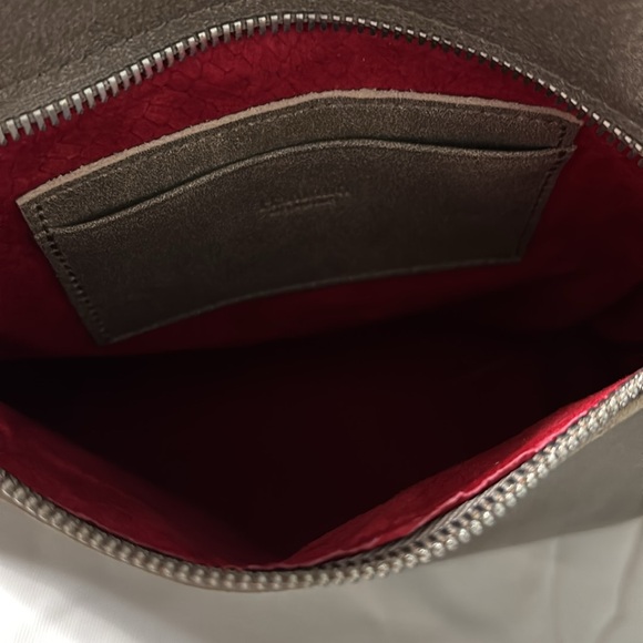 NWT Hammitt Tony Medium Pewter Brushed Silver Leather Crossbody Bag - Picture 9 of 12